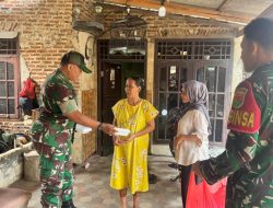 Semangat Berbagi dan Peduli, Anggota Koramil 410-02/TBS Menggelar Bakti Sosial